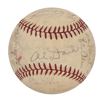 1963 San Francisco Giants Team Signed ONL Giles Baseball with 27 Signatures Including Willie Mays, McCovey, Marichal, Cepeda and Gaylord Perry (JSA)   